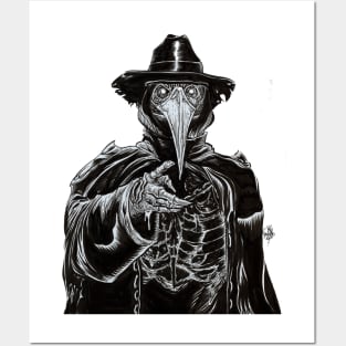 Black and White Plague Doctor Posters and Art